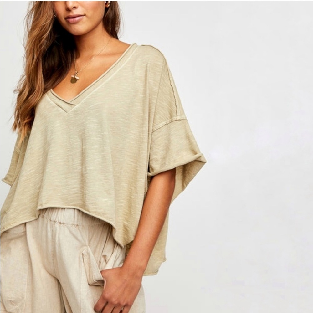 We The Free Cally Olive Crop Tee